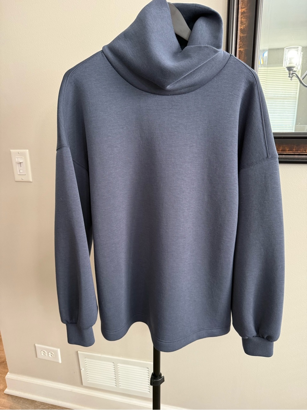 Old Navy Bounce Fleece Slate Blue Cowl Neck Sweatshirt - Oversized